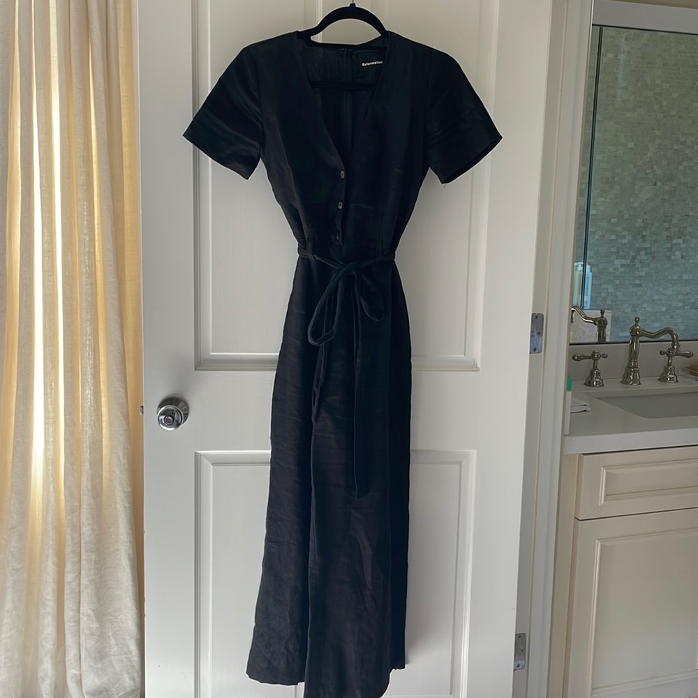Reformation black jump suit
